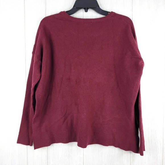 Sweet Romeo Sweater Womens Burgundy Knit Pullover - Picture 3 of 6